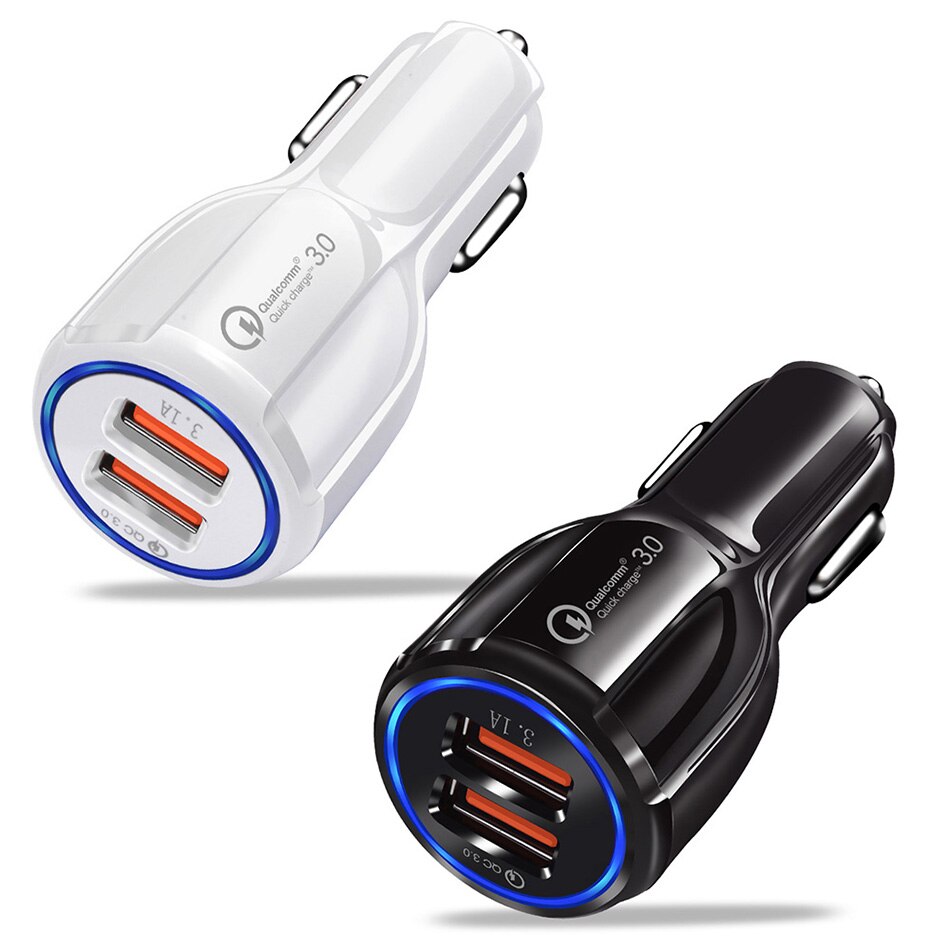 Car Charge USB Quick Car Chargeur 3.0 Universal 2 Port For iPhone Xs Samsung S10 Cable 3A Fast Charging Mobile Phone Car-Charger