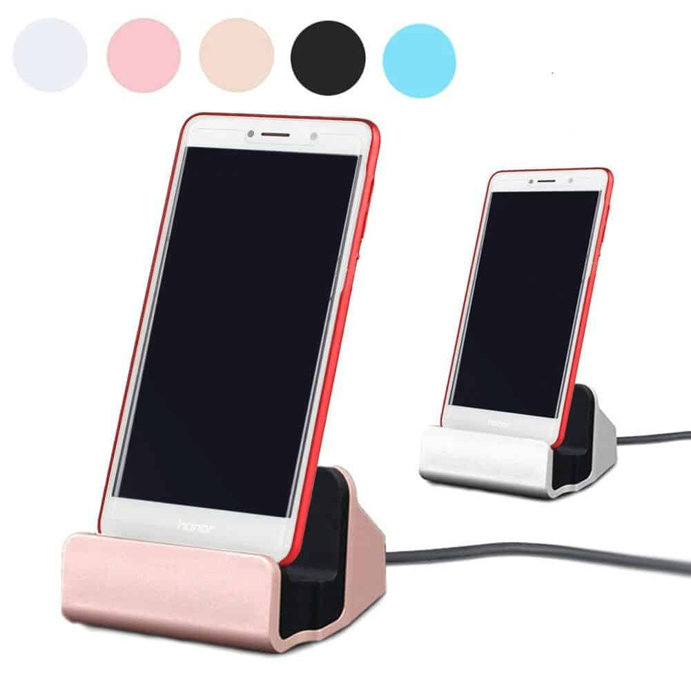 Phone Stand For iPhone Huawei Y Enjoy P Smart Dock Station Sync Data Fast Charging Cradle Charger Android MicroUSB Type C Charge