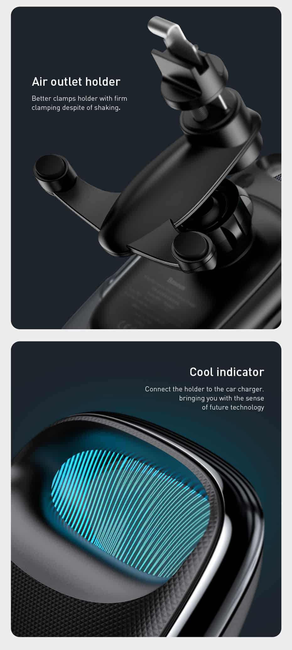 Baseus 15W Car Fast Charger QI Wireless Charger For iPhone 11 Samsung Android Wirless Charging Car Phone Holder Car Stand