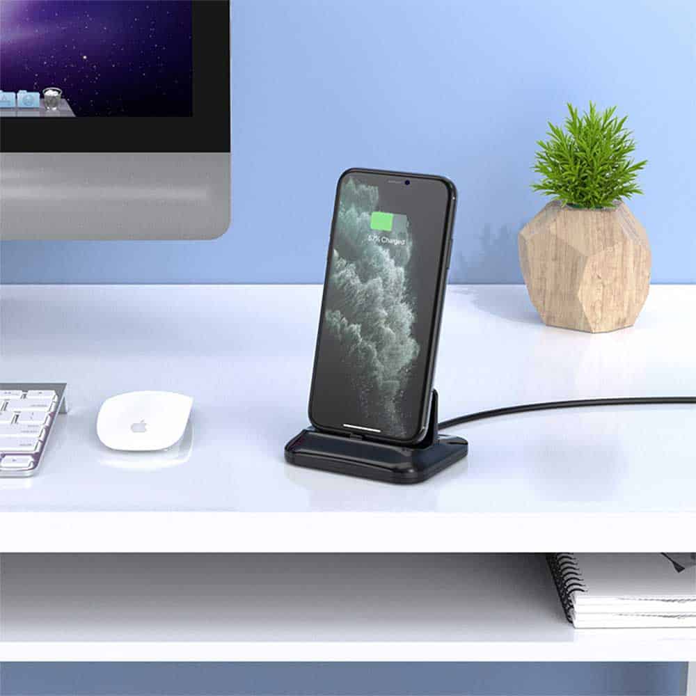 3 in 1 Magnetic Dock Charging Station with 3 Removable Connector Desktop Charger Stand Base for iOS Android Phone Type C Devices