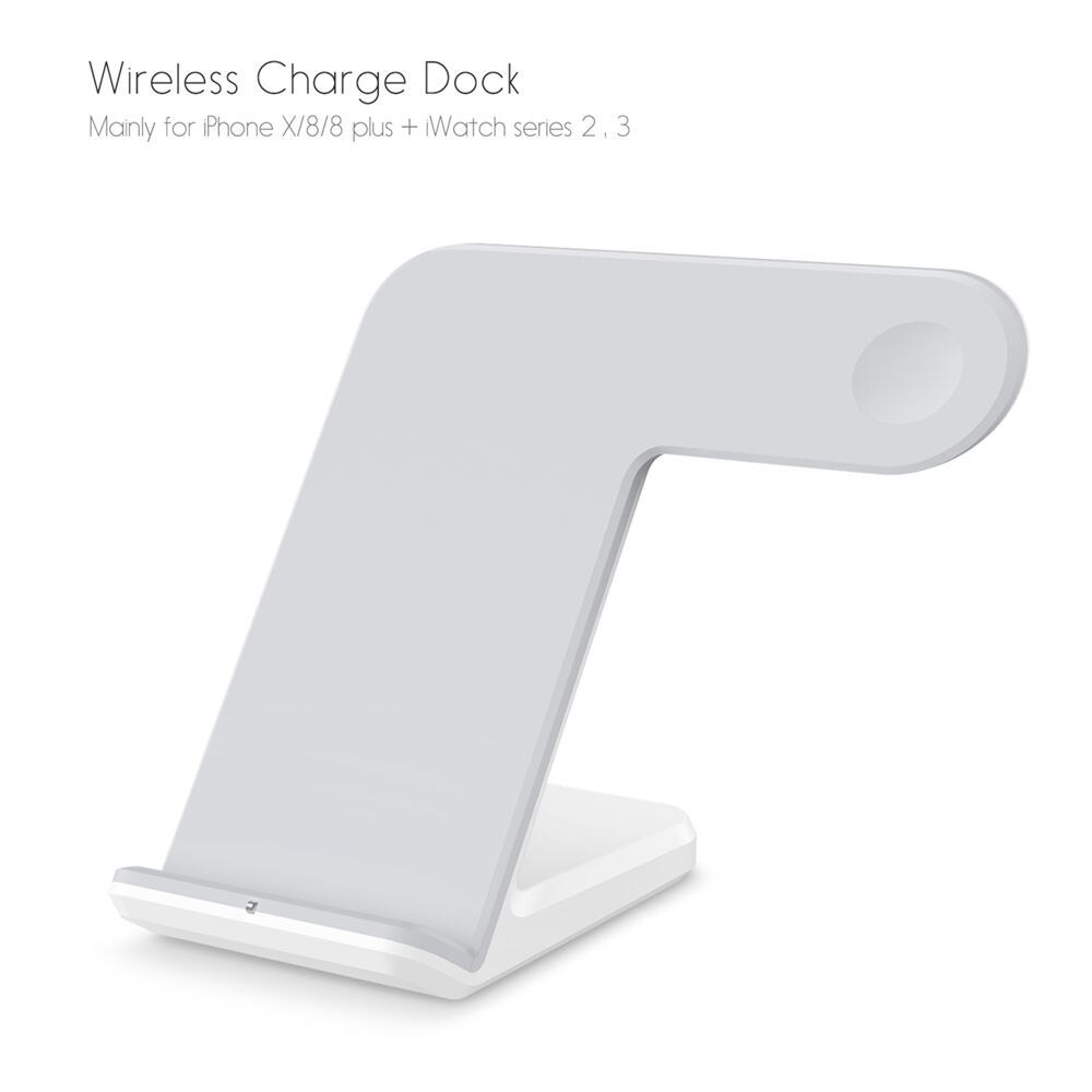 Qi wireless phone charger charging dock stand for iPhone X/8 Apple watch 2 3 with Type C Port Android Samsung S8 mobile chargers
