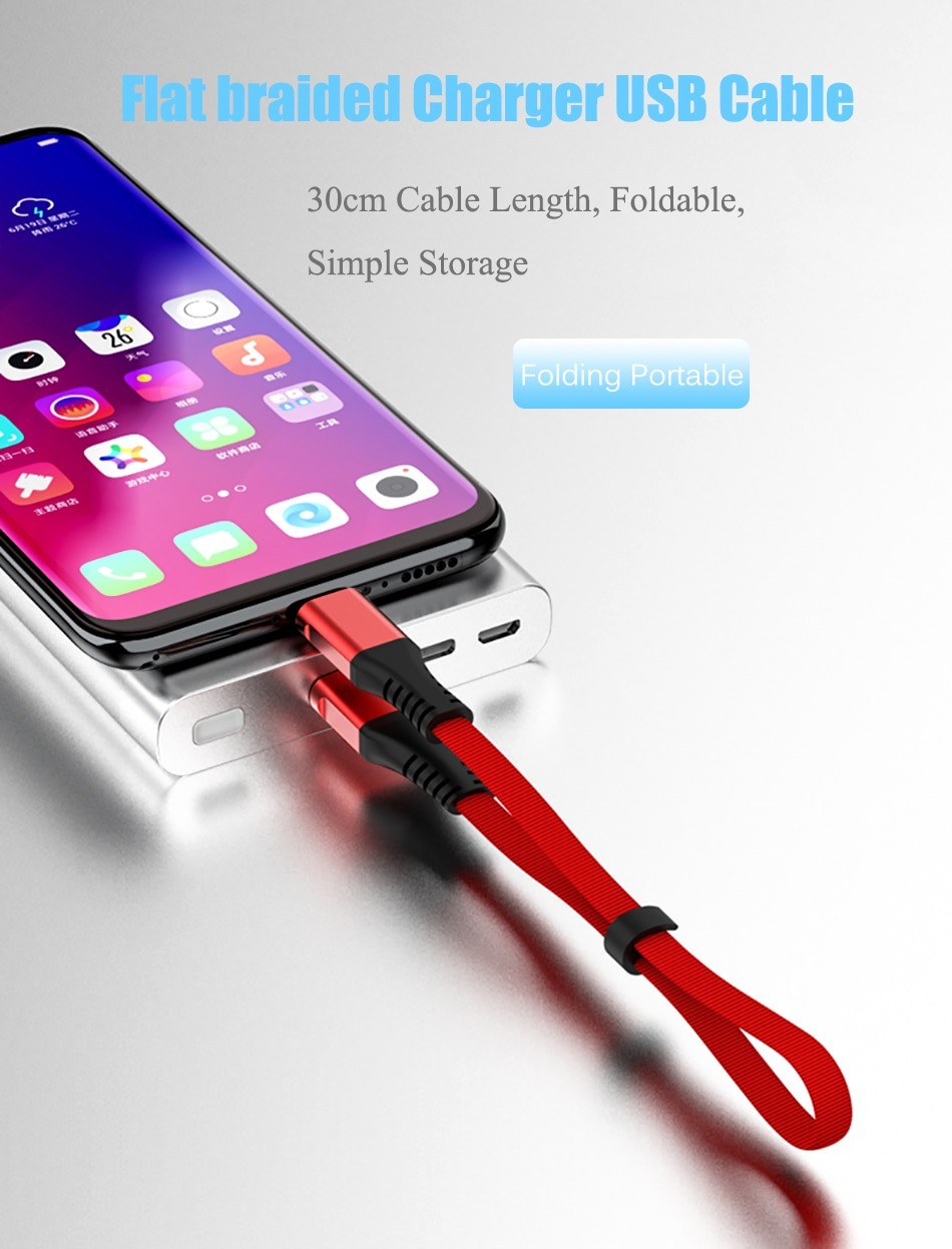 30 cm Short USB Type C Cable Fast Charger For Huawei Samsung Android 2.4A Fast Charging Mobile Phone Data Wire Cord usb c Cables