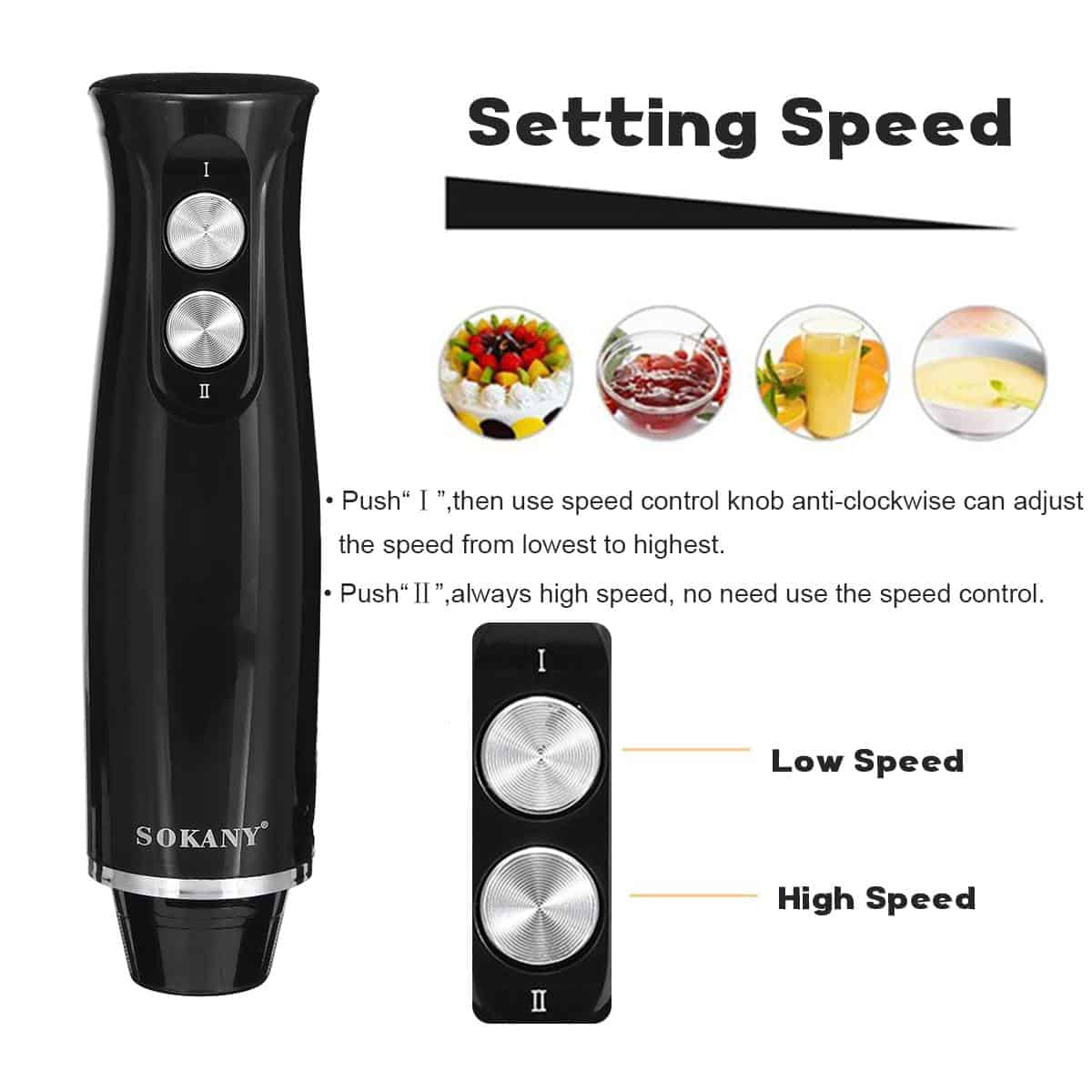 500W Blenders 2 Speeds 4-in-1 Stainless Steel Hand Stick Mixer Eggs Whisk Vegetable Juicer Grinder Chopper With 700ml Beaker
