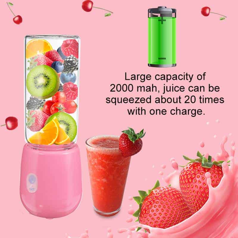 450ml 4/6 Blades Blender Electric Kitchen Mixer Juicer Fruit Cup Mini Portable Food Processor USB Rechargeable Quick Juicing