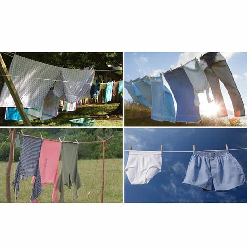 12m Retractable Clothesline Heavy Duty Clothes Dryer with Adjustable PVC Rope Indoor Outdoor Laundry Hanger Organizer Clothes