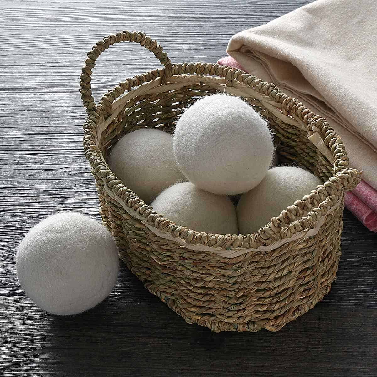 6pcs/set MEIGAR Reusable Wool Laundry Clean Balls Dryer Organic Fabric Softer Ball Premium Luandry Washing 7cm + Bag