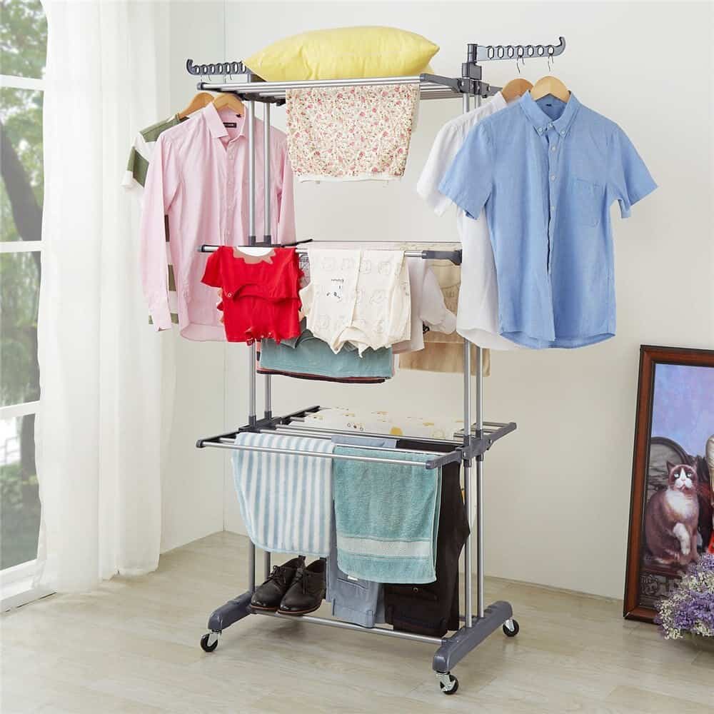 3-layer Portable Practical Clothes Dryer Gray