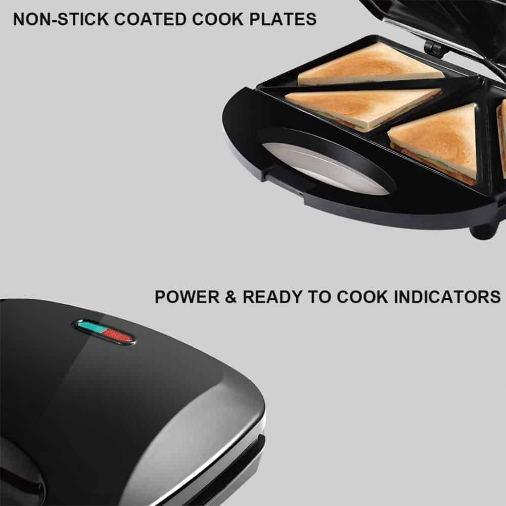 Adoolla 220V Home Multifunction 1000W Electric Mini Grilling Panini Baking Plates Toaster Waffle Maker