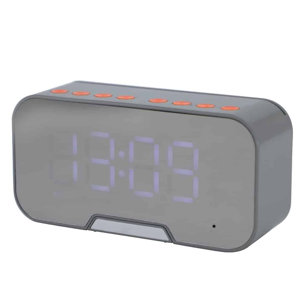 2020 HOT Alarm Clock Portable LED Mirror Digital Bluetooth 5.0 Speakers Alarm Clock MP3 FM Radio Black NEW
