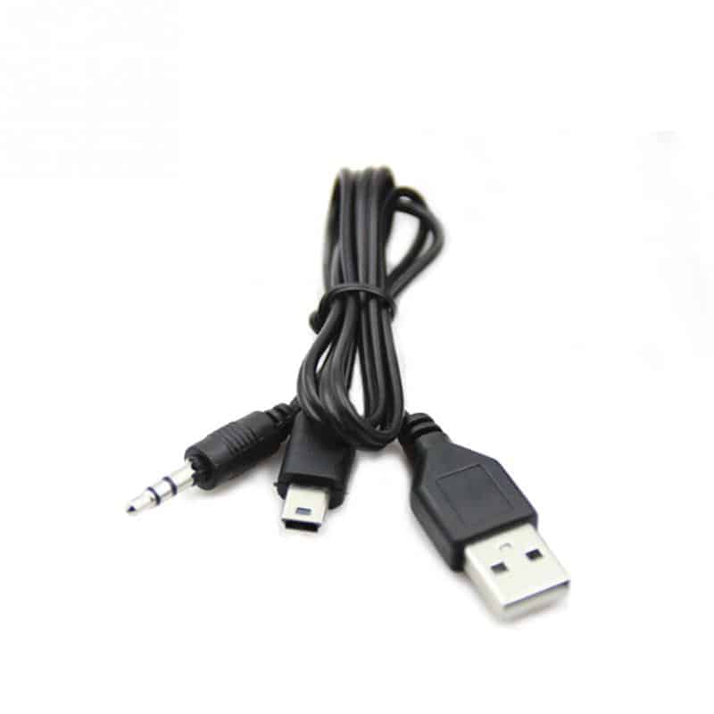 Brand New 2 in 1USB Cable Jack 3.5mm AUX Cable+USB Male Mini USB 5 Pin Charge for Bluetooth Player Portable Speaker