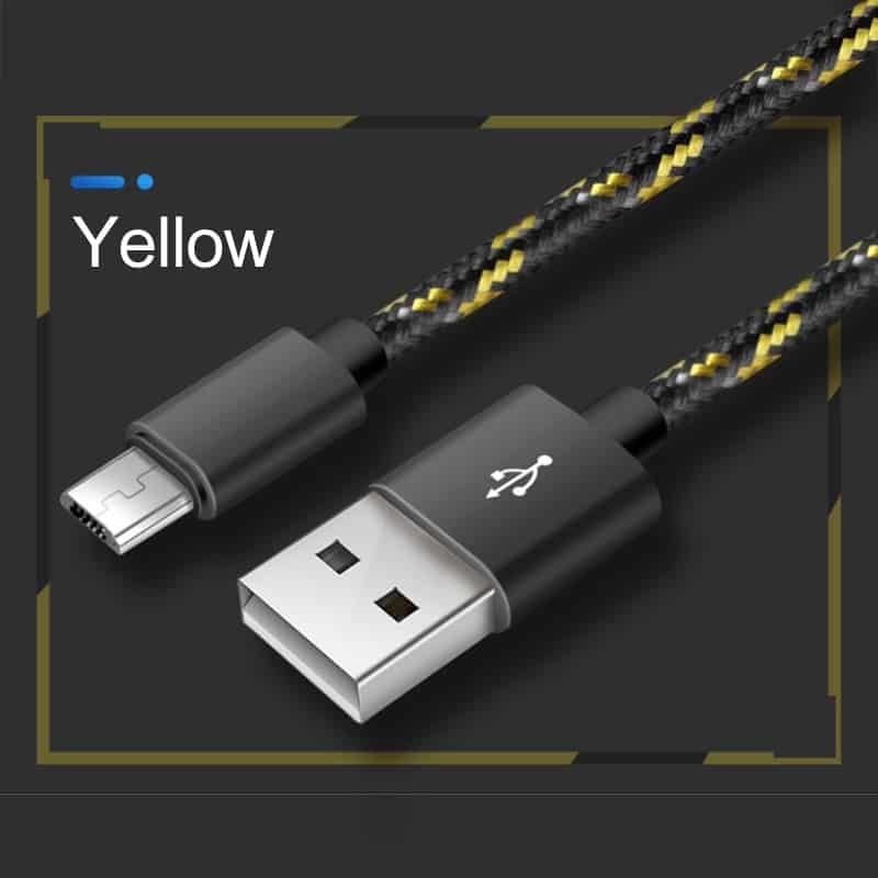 Android Data Cable Fast Charging Line Nylon Braided Aluminum 2A Charging Cable mini usb USB extension cable 1m