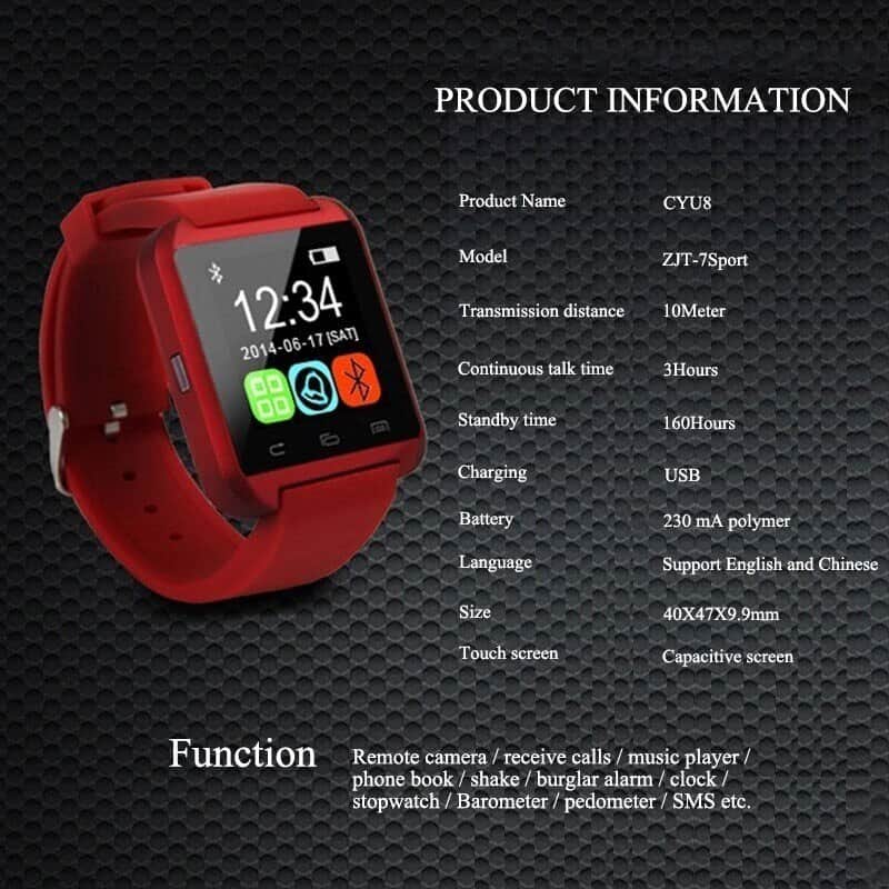 2020 New Stylish U8 Bluetooth Smart Watch For iPhone IOS Android Watches Wear Clock Wearable Device Smartwatch PK Easy to Wear