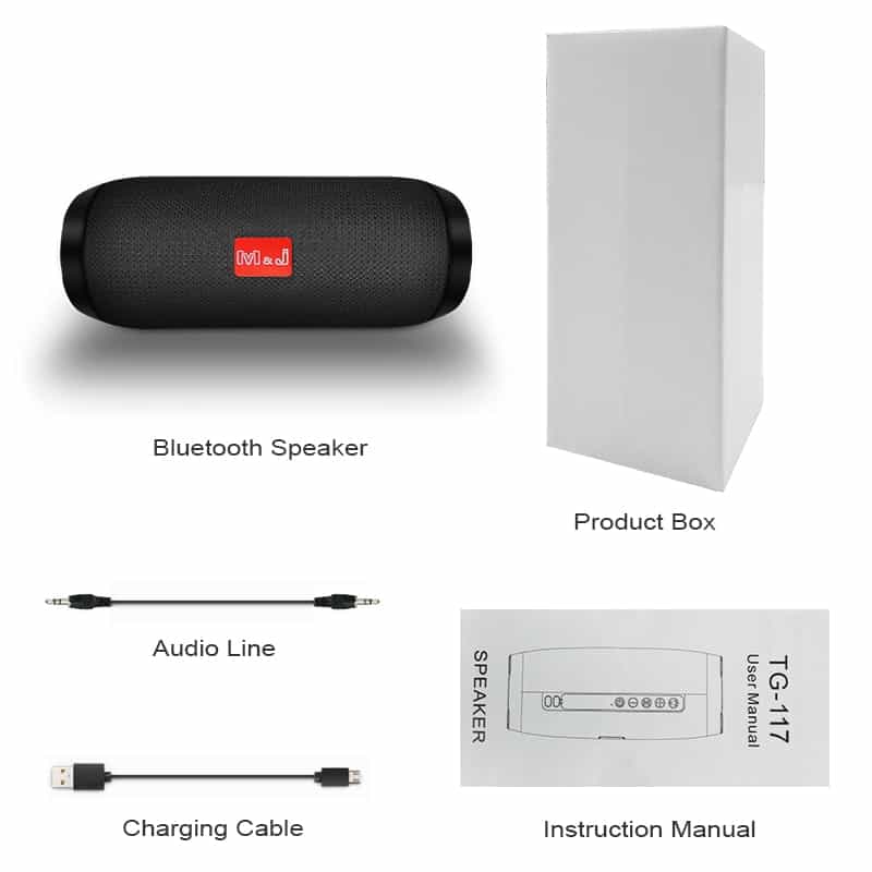 M&J TG117 Bluetooth Speaker Wireless Waterproof Portable Outdoor Mini Column Box parlante boombox Loudspeaker AUX TF 10W Speaker