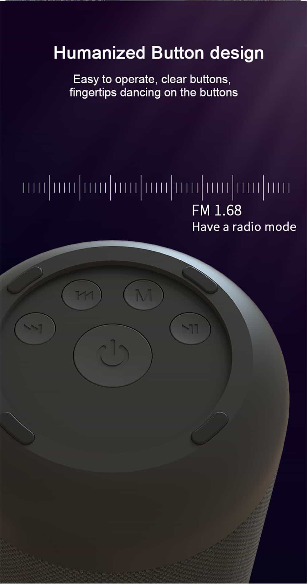 Portable Speakers Bluetooth Column Waterproof Wireless Bluetooth Speaker Powerful High BoomBox Outdoor Bass HIFI TF FM Radio