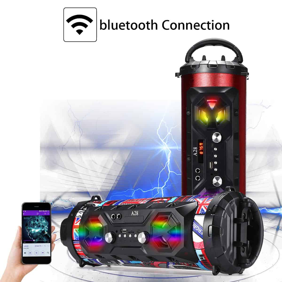 Hifi Portable bluetooth Speaker FM Radio Move KTV Wireless Surround Sound Subwoofer 20W Outdoor Speakers Boombox TF USB