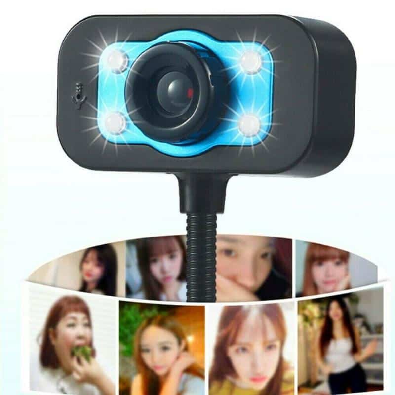 Portable USB 2.0 HD Webcam Computer PC Digital USB Camera Video Recording With Microphone Fill Light