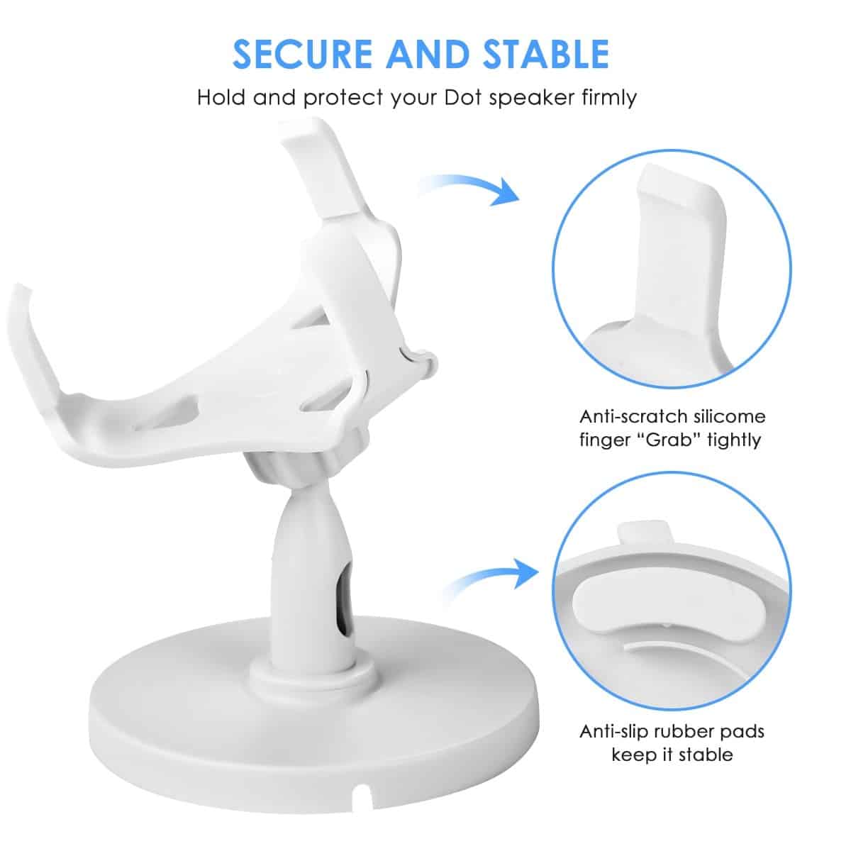 SOONHUA 360 Degree Speaker Rotation Table Holder Adjustable Stand Bracket Mount For Echo Dot 3rd Generation Speaker Stand
