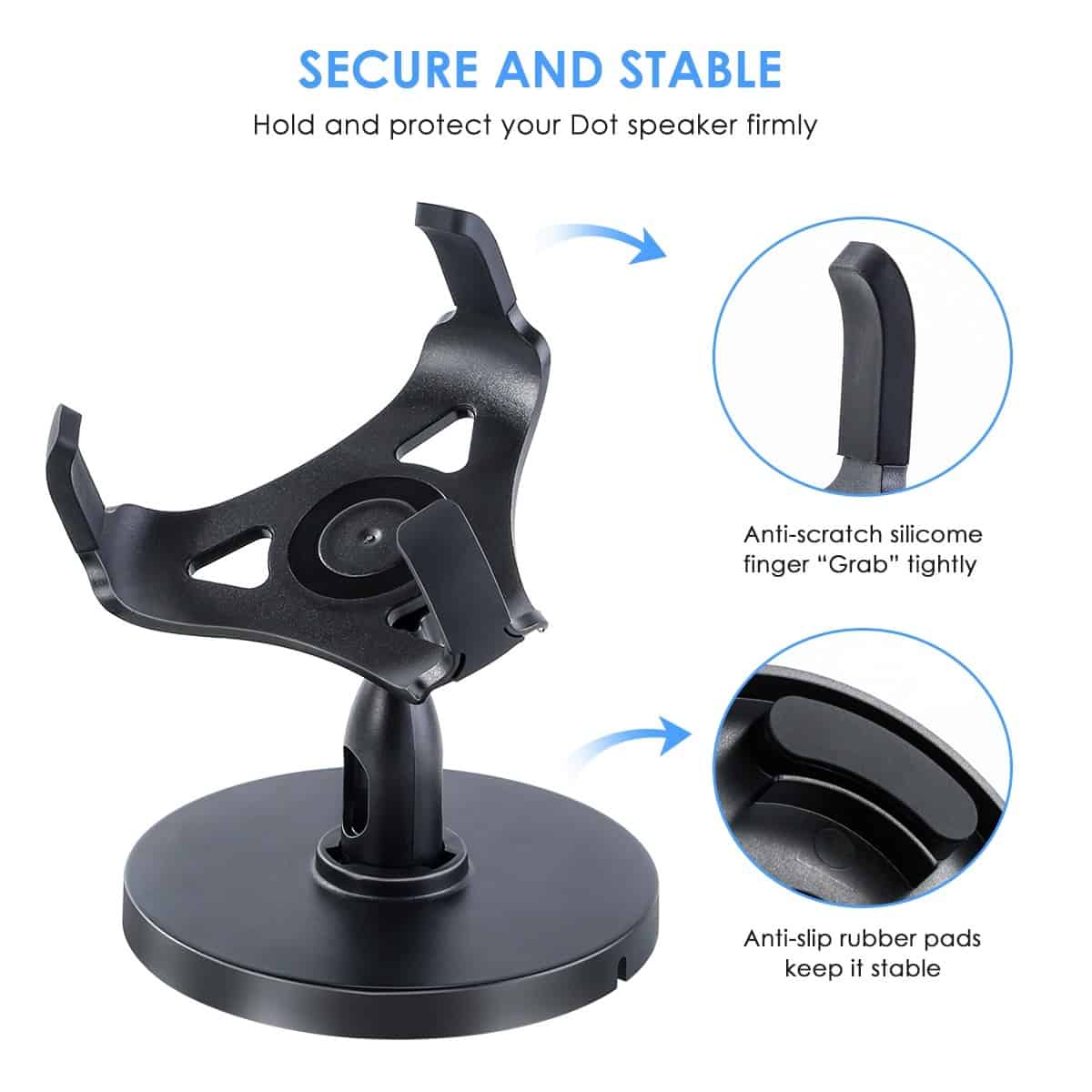 SOONHUA 360 Degree Speaker Rotation Table Holder Adjustable Stand Bracket Mount For Echo Dot 3rd Generation Speaker Stand