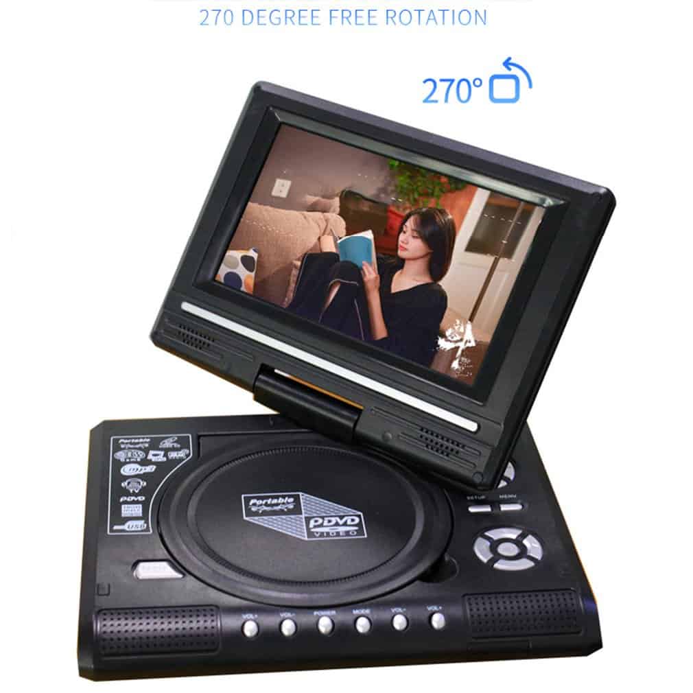 7.8 Inch Portable HD TV Home Car DVD Player VCD CD MP3 DVD Player USB Cards RCA TV Portatil Cable Game 16:9 Rotate LCD Screen