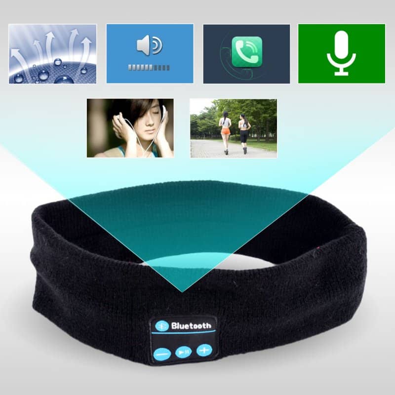 Wireless Bluetooth Music Headphones Headband Knits Sleeping Headwear Unisex Sports Speaker Headset For Workout, Jogging, Yoga