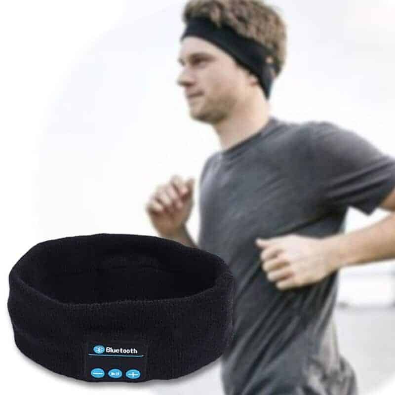 WishLotus Elastic knitted Headband Bluetooth Headset Wireless Headphone with Microphone for Smart Phone for Outdoor Sports