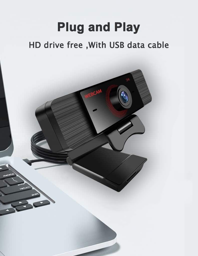 Webcam 2K Full HD 1080P Web Camera With Microphone USB Plug Web Cam For PC Computer Mac Laptop Desktop YouTube Online Education