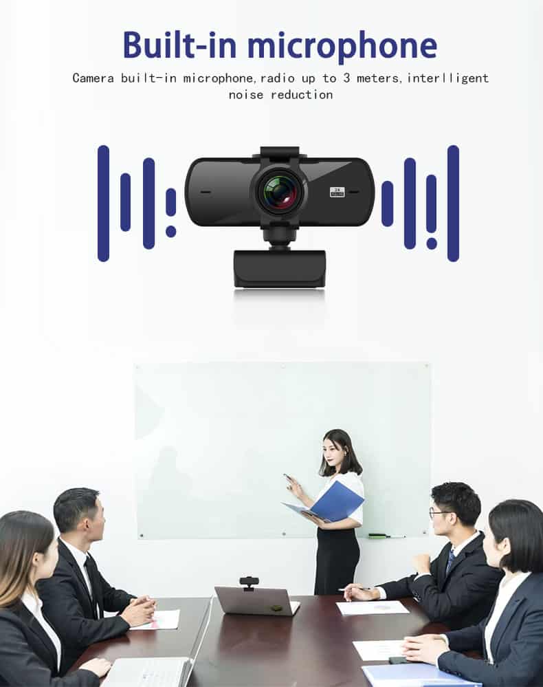 New Webcam 2K Auto Focus USB Full HD Web Camera with Microphone Cam for Mac Laptop Computer Video Live Streaming