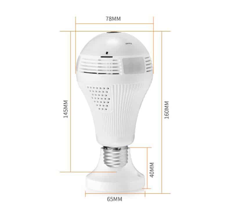 360 degree Light Bulb Lamp Camera Infrared E27 Security Surveillance Indoor Monitor 64G SD card included