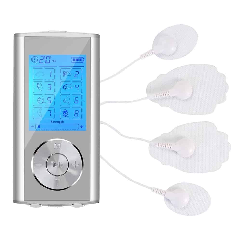TENS EMS Unit 8 Modes Digital Palm Device Best Pain Relief Machine for Neck Back Lumbar Muscle Stimulator Therapy Body Massager