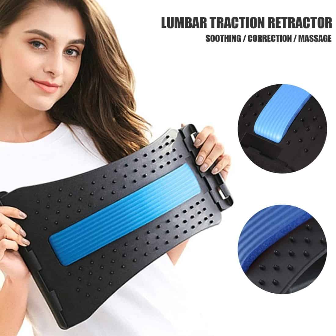 Back Massager Stretcher Fitness Massage Equipment Stretch Relax Stretcher Chiropractic Lumbar Support Spine Pain Relief