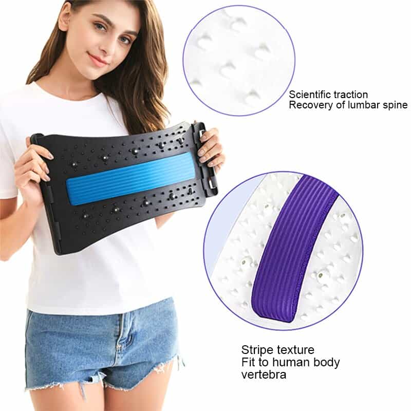 Back Support Stretcher Extender Massager Lumbar Adjustable Portable for Home Massage & Relaxation NShopping