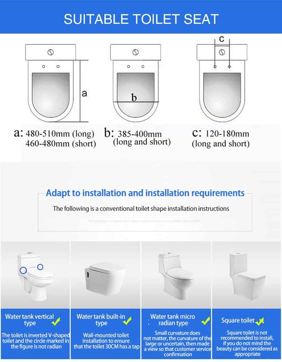 FOHEEL Smart Toilet Seat Intelligent Bidet Heat seat Dry Air Electric Bidet Toilet Cover