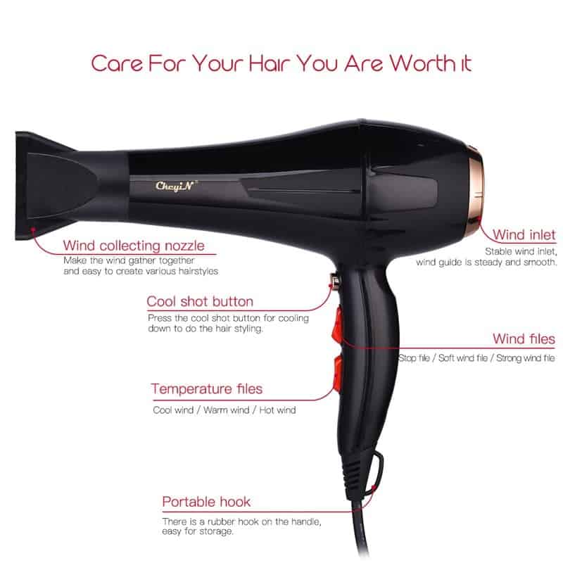 5000W Professional Hair Dryer Blow Dryer For Hair salon Hairdresser Hairdryer With Nozzles Travel Hot cold Constact Temperature
