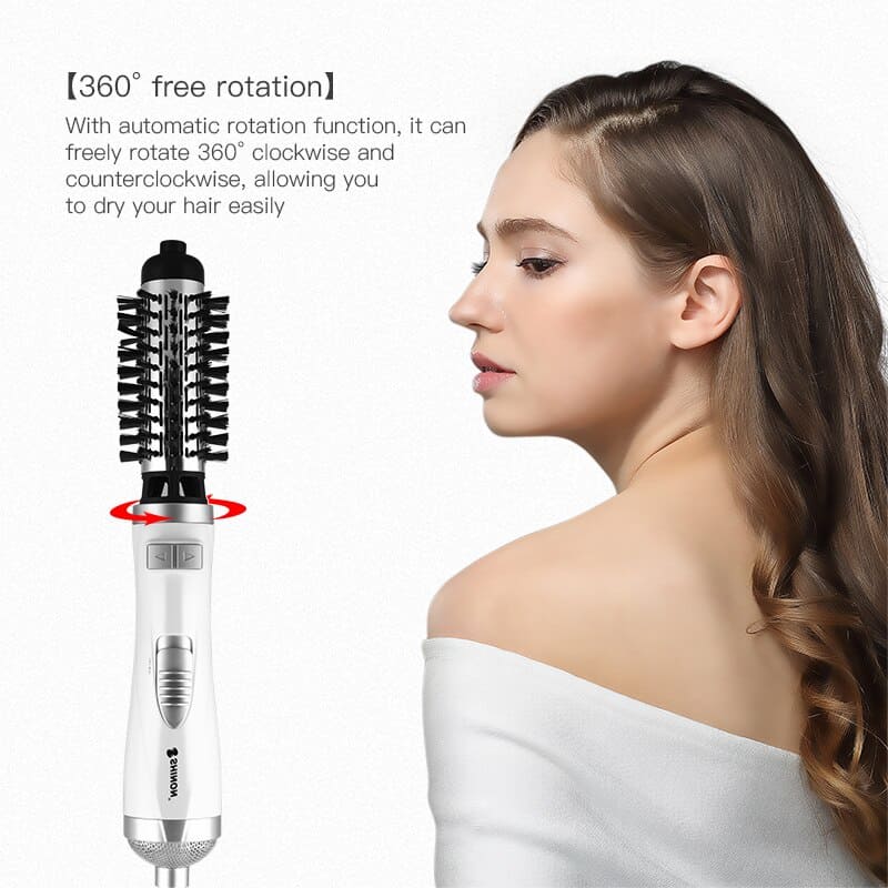 2 in 1 Electric Automatic Rotating Hair Dryer Brush Comb Blow Dryer Hair Curler Roller Curling Iron Salon Comb Styler Styling