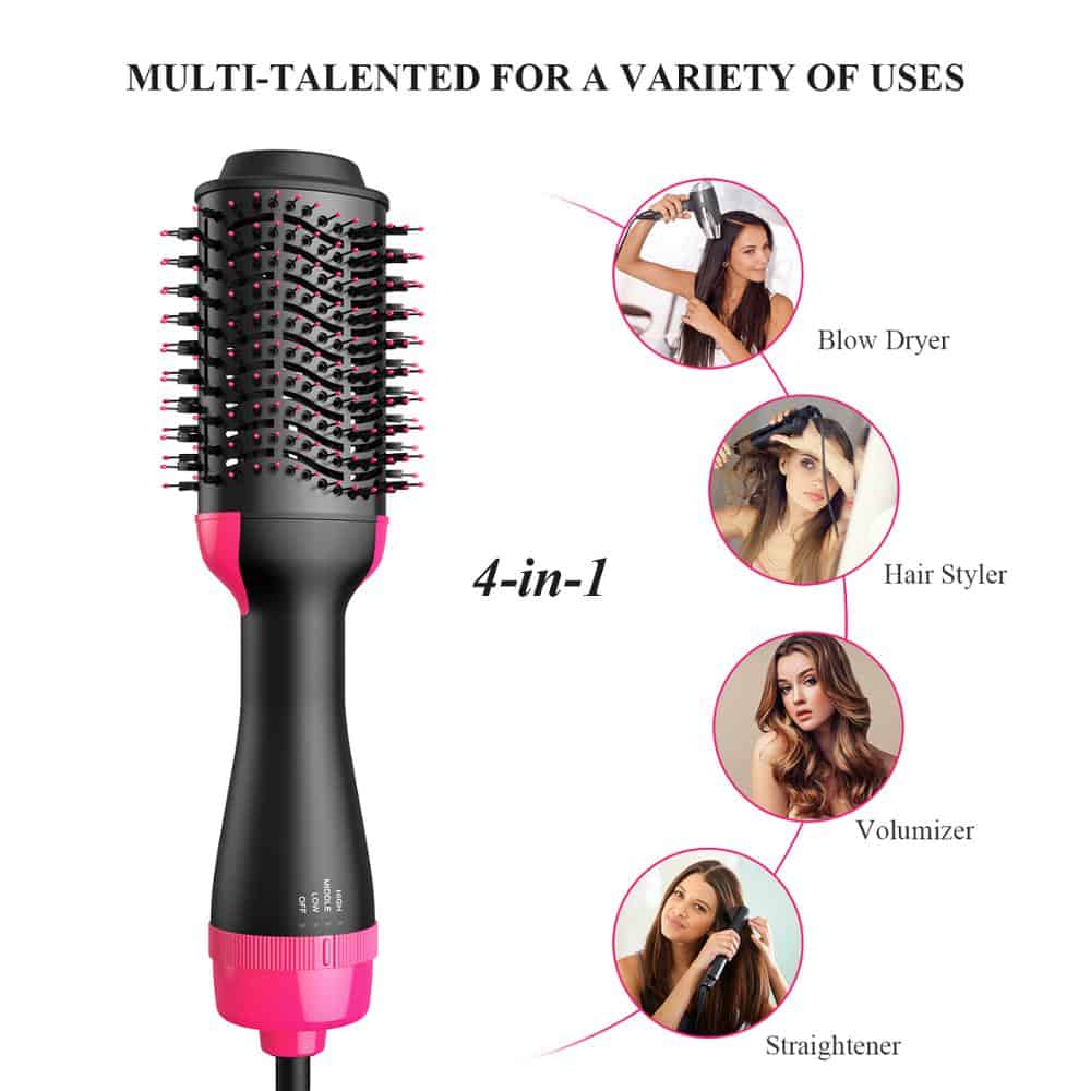 New One Step Hair Dryer and Volumizer 3 in 1 Hot Air Brush Professional Blow Dryer Comb Curling Iron Hair Straightener Brush