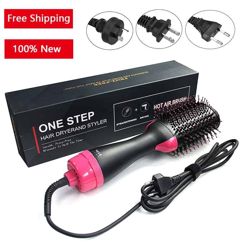 New One Step Hair Dryer and Volumizer 3 in 1 Hot Air Brush Professional Blow Dryer Comb Curling Iron Hair Straightener Brush