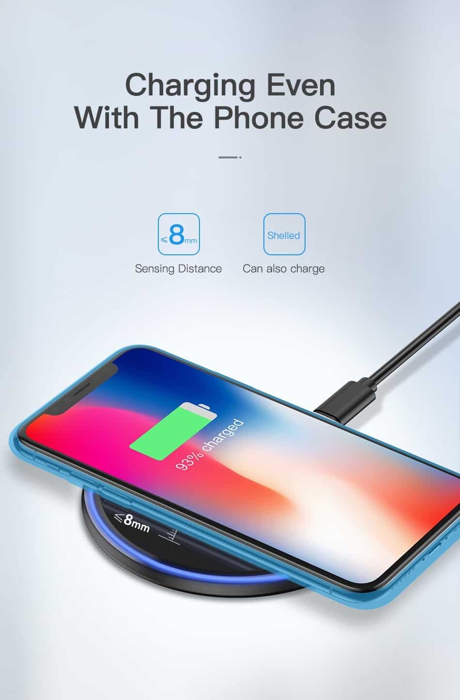 KUULAA 15W Wireless Charger For iPhone X/XS Max XR 8 Plus Mirror Qi Wireless Charging Pad For Samsung S9 S10+ Note 9 8