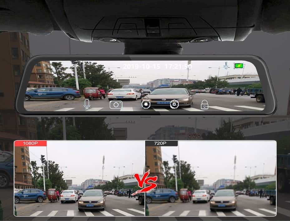 WHEXUNE New 12 inch Mirror 1440P Car DVR Stream Media Touch Screen Car Camera dash cam rear view camera Parking Monitor recorder