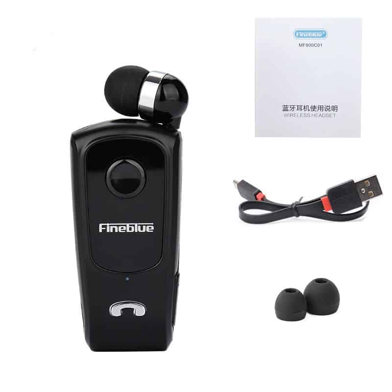 Fineblue F920 Bluetooth Earphone Wireless Mini Sports Clip Headset Noise Canceling Reduction Ear Phones Hifi Mic Black F980 F990
