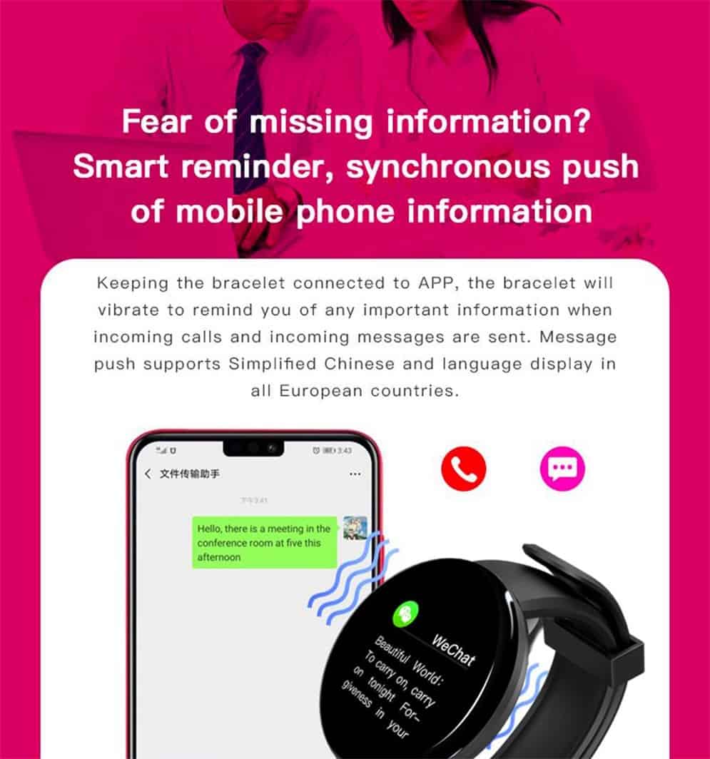 D18 Sports Smart Watch Heart Rate Smart Bracelet High-definition Touch-Screen IP67 Wristband Watch Strap fitness tracker