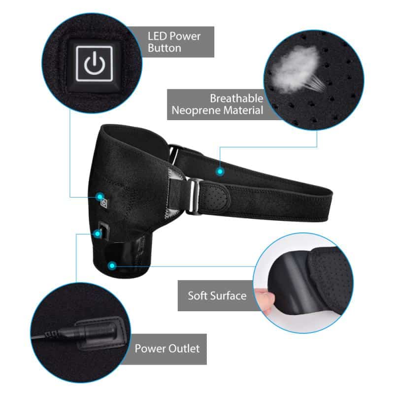 3 Modes Temperature Adjustable USB Heated Shoulder Wrap Heating Pad Shoulder Support Brace Cold Therapy Decrease Shoulder Pain