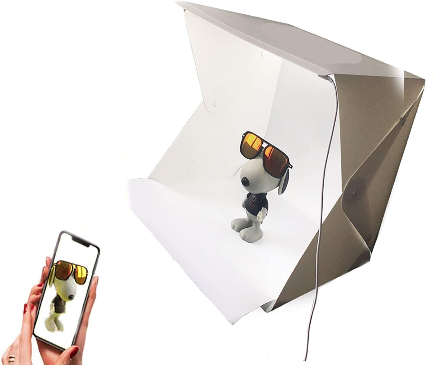 Photo Studio Tent Mini Foldable Photography Studio Portable Light Box Kit with LED Light Tent Adjustable Brightness LED Light an