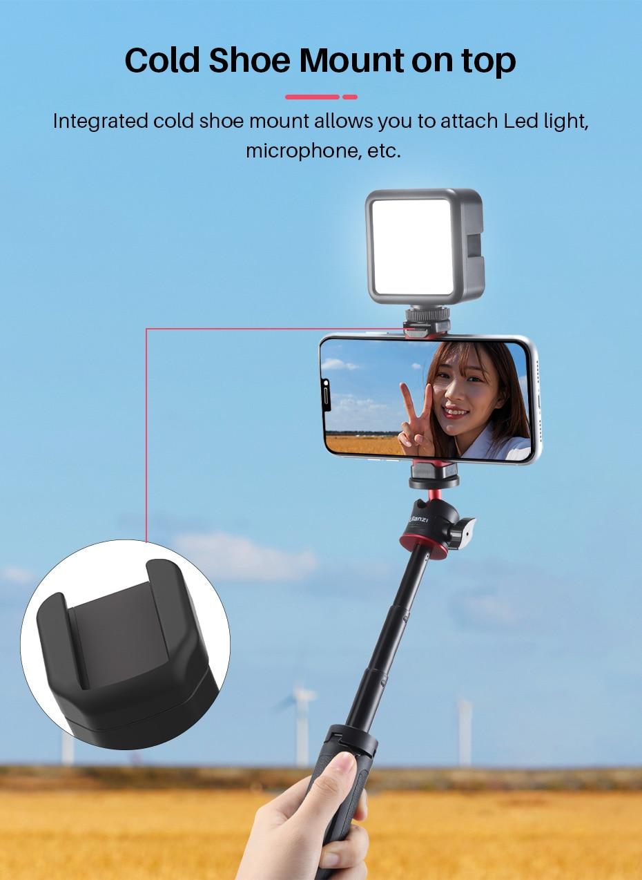 Ulanzi ST-19 Portable Phone Mount Phone Holder Clamp Clip With Cold Shoe 1/4'' Tripod Mount Mic Fill Light Vlog Accessories
