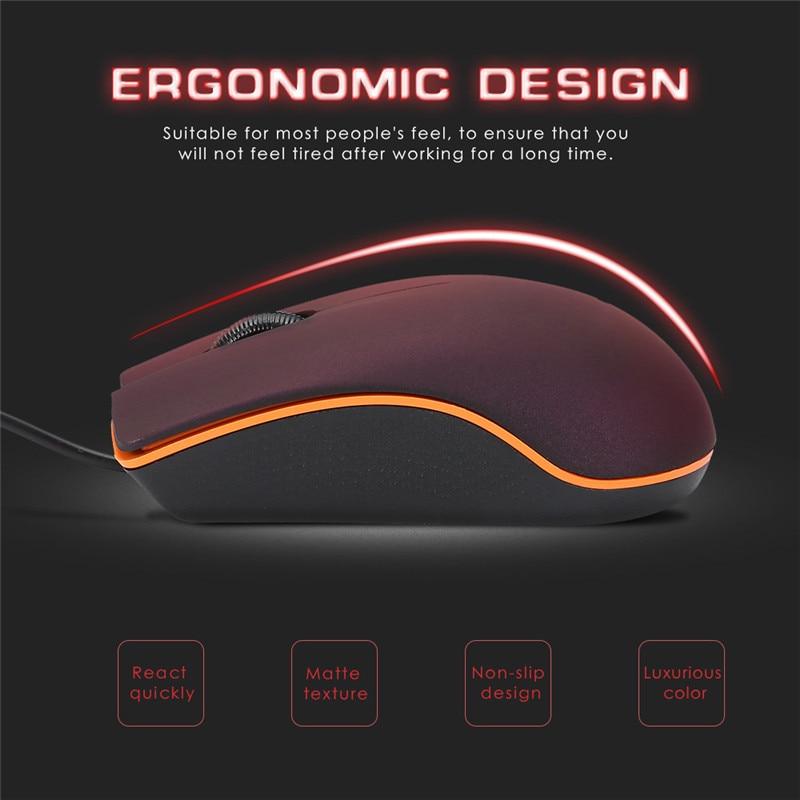 M20 Wired Mouse 1200dpi Computer Office Mouse Matte USB Gaming Mice For PC Notebook Laptop Non Slip Wired Mouse Gamer