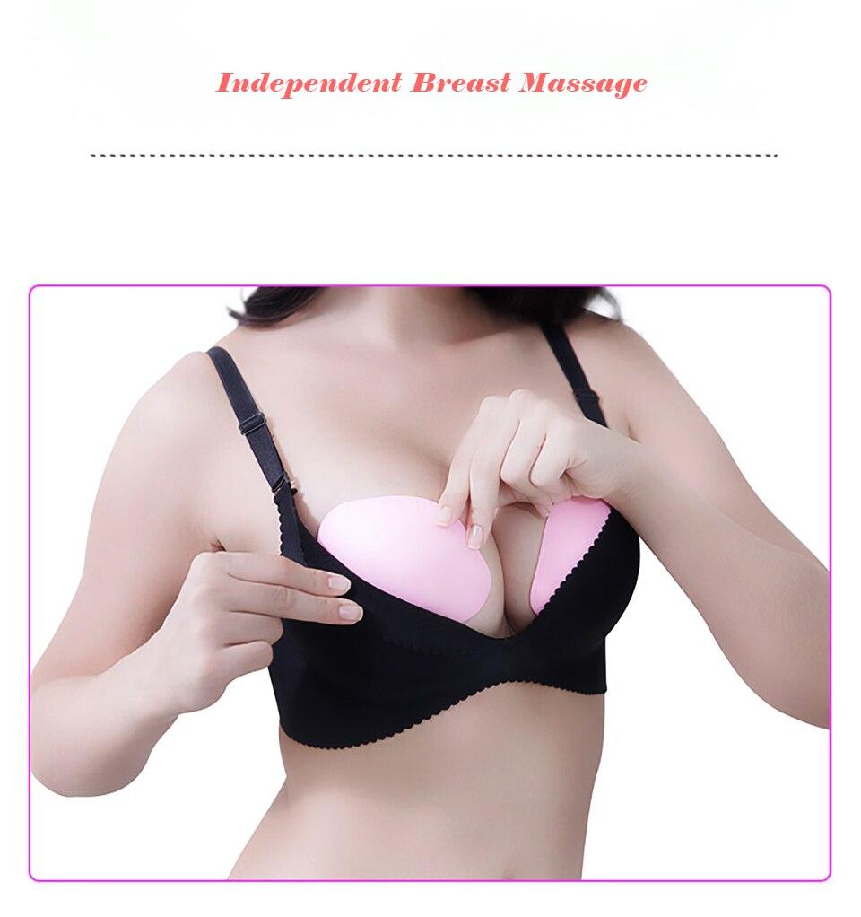 Chargeable Wireless Breast Massager Electric Vibration Bust Lift Enhance Hot Compress Massage Remote Control Breast Anti Sagging