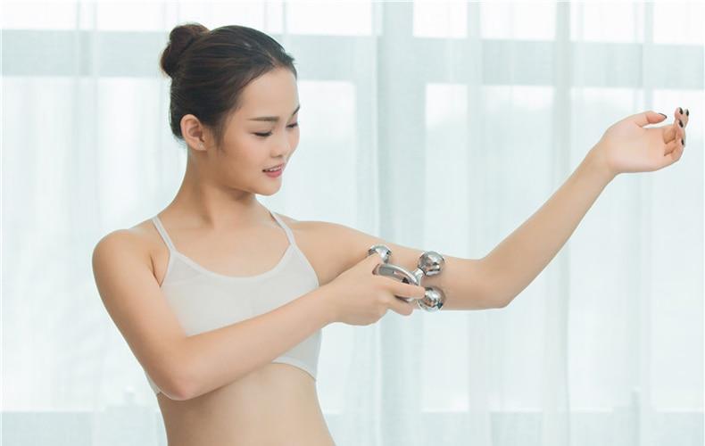 4D Roller Massager Solar Micro Current Massager Face Lifting Tightening Body Slimming Shaping Anti-cellulite Roller Beauty Care