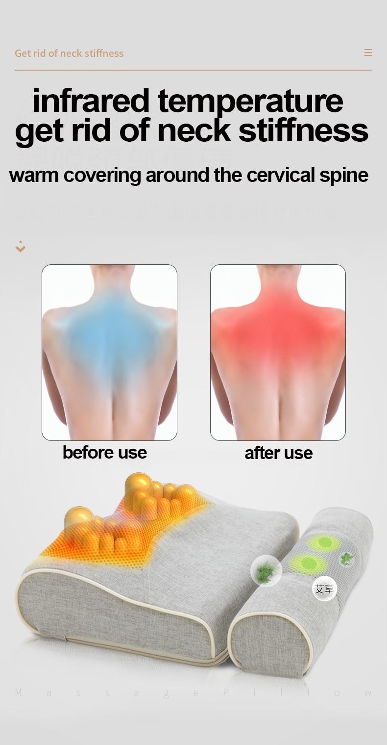 2 In 1 Massage Pillow Neck Back Shoulder Waist Body Electric Vibrating Cervical Spine Massager Gift