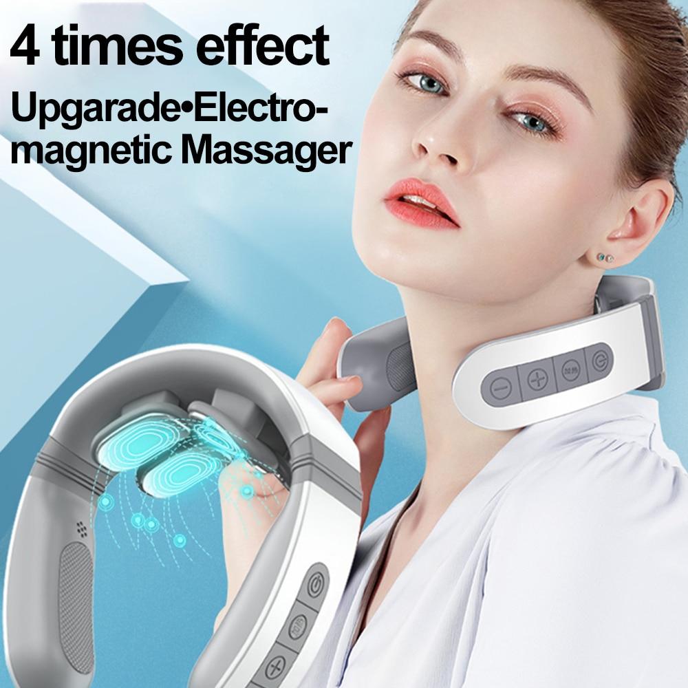 6Head Electric Neck Massager & Pulse Back Neck Massager Wireless Cervical Massage Health-Care Pain Relief 360° Vibration Massage