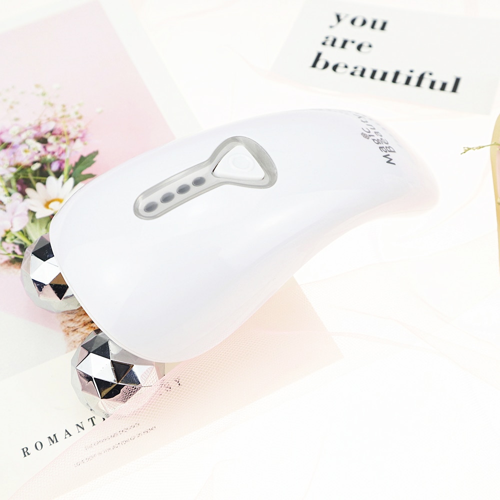 3D Electric Microcurrent Face Slimming Massage Roller Gouache Scraper for Face EMS Facial Microcurrent Roller for Face Skin Care