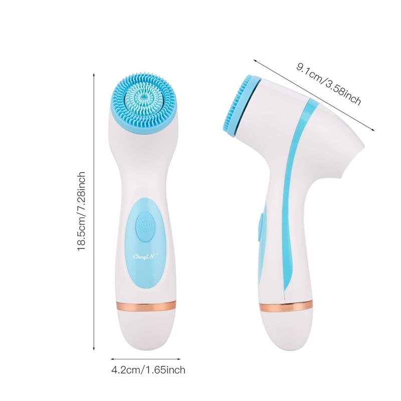 3 In 1 Electric Silicone Facial Cleansing Brush USB Rechargeable Face Massager Pore Cleaner Skin Peeling Blackhead Remover Tool